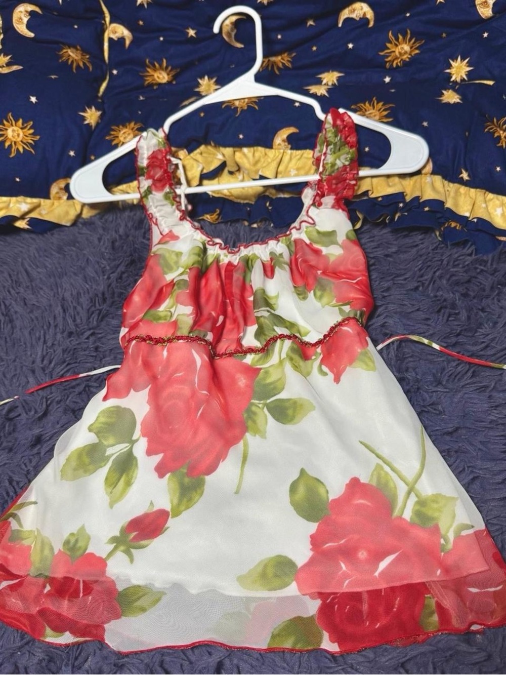 Vintage Babydoll Empire Waist Rose Romantic Top NO SIZE TAG